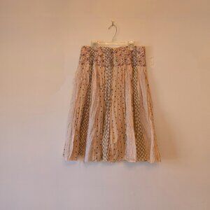 Silk sequined boho summer skirt